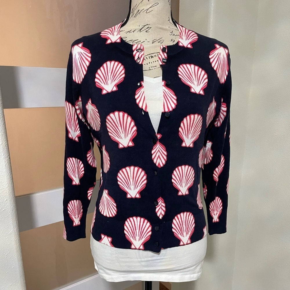🐚 Navy and Pink Shell Cardigan by Crown & Ivy